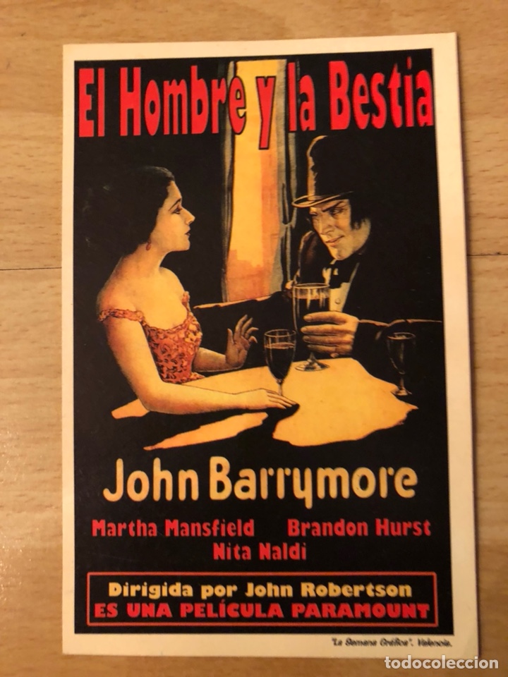 Cinema: Programa cart&oacute;n facs&iacute;mil cine terror el hombre y la bestia.john barrymore