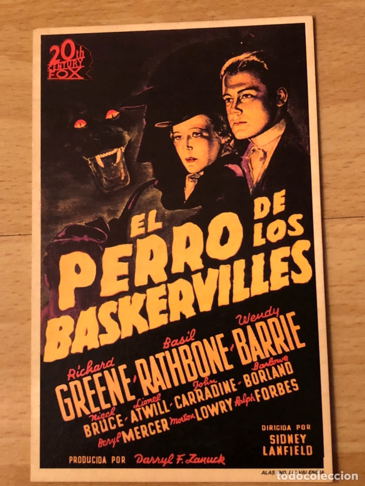 Cinema: Programa cart&oacute;n facs&iacute;mil cine terror el perro de los baskervilles