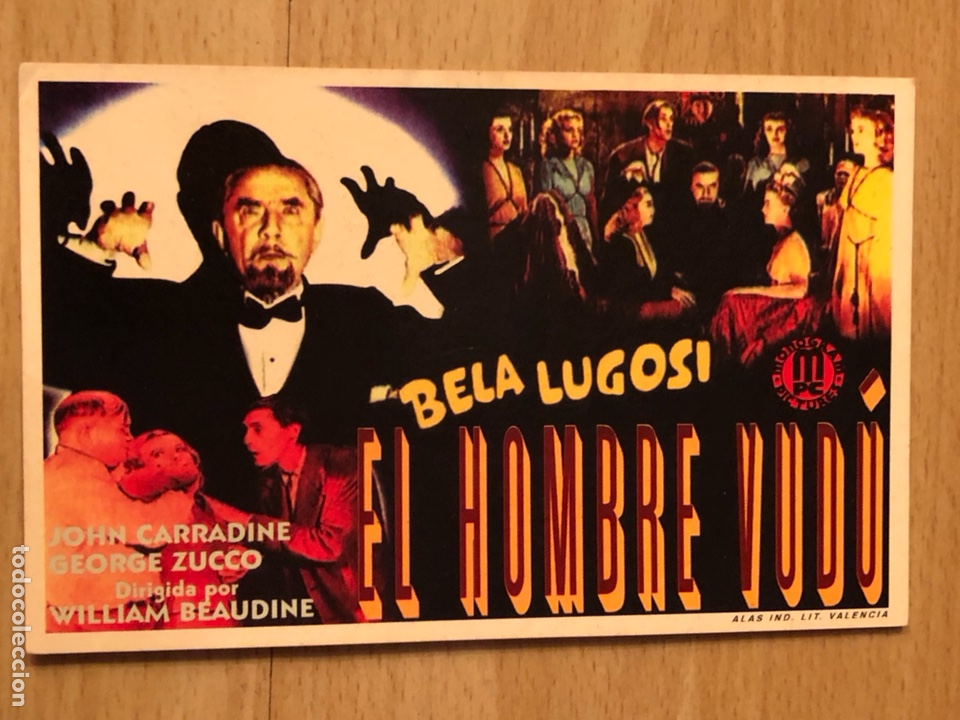 Cinema: Programa cart&oacute;n facs&iacute;mil cine terror Bela lugosi el hombre vudu
