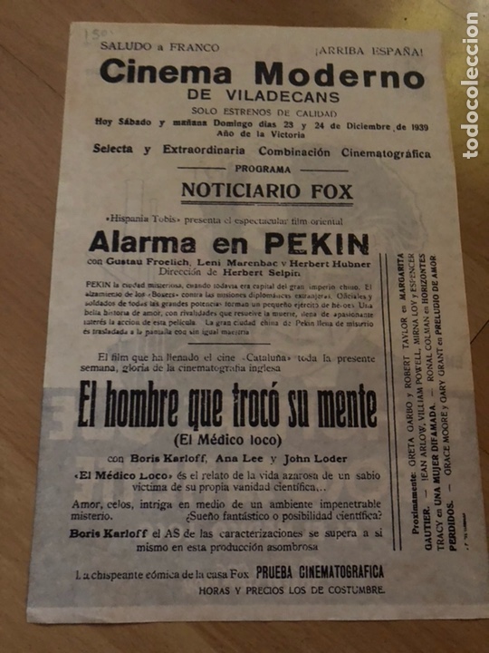 Cine: Programa facsimil el hombre que troc&oacute; su mente.boris karloff - Foto 2