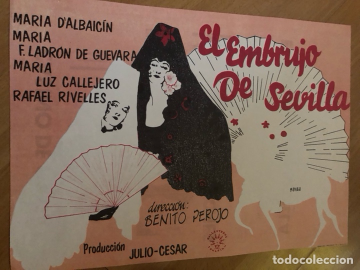 Cinema: Programa facsimil el embrujo de sevilla.maria Fernanda ladron de guevara.benito perojo.renau