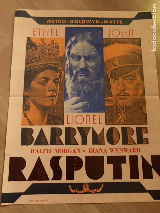 Cinema: Programa facsimil Rasput&iacute;n y la zarina.john ethel lionel barrymore