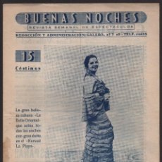 Cinema: SEVILLA, --BUENAS NOCHES-- REVISTA ESPECTACULO, AÑO I. Nº 26, AGOSTO 1937, VER FOTOS