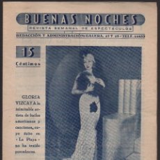 Cine: SEVILLA, --BUENAS NOCHES-- REVISTA ESPECTACULOS, AÑO I , Nº 28, AGOSTO 1937,VER FOTOS