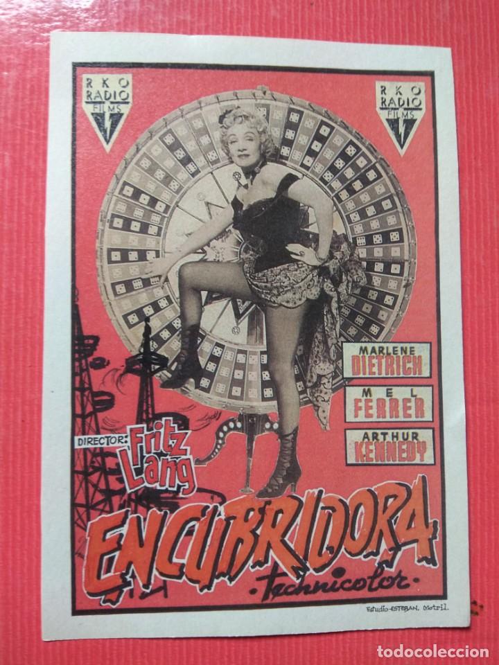 Kino: ENCUBRIDORA  (CARTEL DE ESTEBAN LIROLA EN FORMATO DE FOLLETO DE MANO)