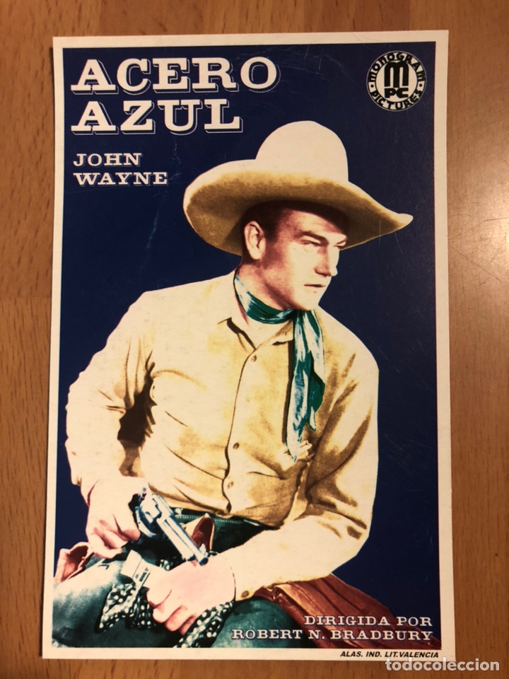 Kino: Programa tarjeta facsimil John wayne acero azul
