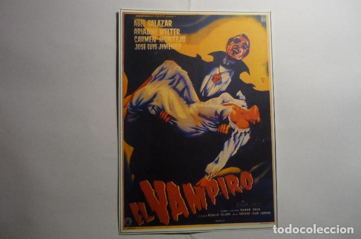 Kino: reproducc.cartel el vampiro - tama&ntilde;o postal abel salazar en papel