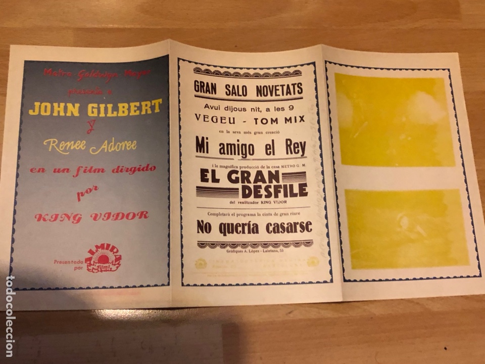 Cine: Programa el gran desfile.john gilbert renee adoree.triptico - Foto 2