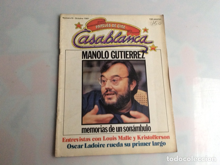 Kino: CASABLANCA N&ordm; 10 - 1980 PAPELES DE CINE, MANOLO GUTI&Eacute;RREZ ARAG&Oacute;N, LOUIS MALLE, OSCAR LADOIRE