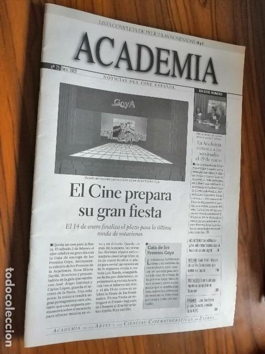 Cinema: ACADEMIA DE CINE. 75. ENERO 2002. GRAPA. BUEN ESTADO. RAR&Iacute;SIMA. REVISTA  ACADEMIA DE CINE ESPA&Ntilde;OL
