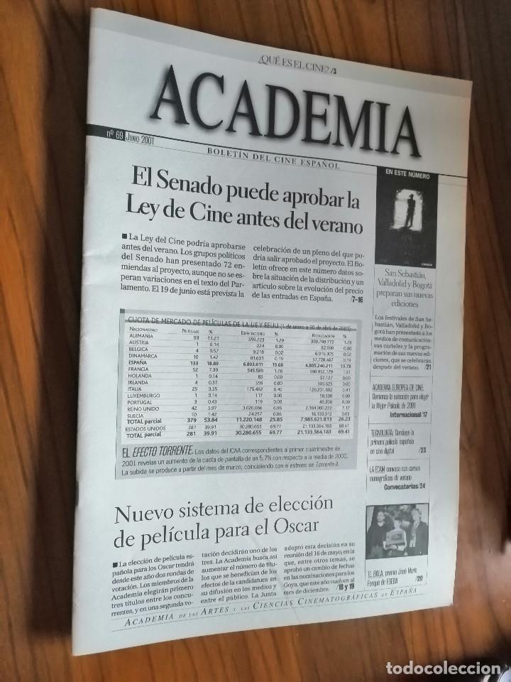 Cinema: ACADEMIA DE CINE 69 JUNIO  2001. GRAPA. BUEN ESTADO. RAR&Iacute;SIMA. REVISTA ACADEMIA DE CINE ESPA&Ntilde;OL