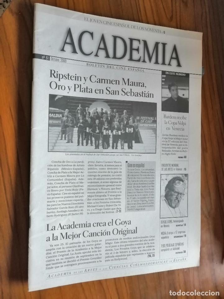 Cinema: ACADEMIA DE CINE 61 OCTUBRE 2001. GRAPA. BUEN ESTADO. RAR&Iacute;SIMA. REVISTA ACADEMIA DE CINE ESPA&Ntilde;OL