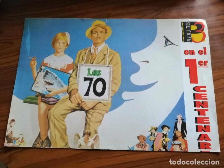 Cinema: 1 CENTENARIO DEL CINE. LOS 70 POSTER E INFORMACI&Oacute;N DETR&Aacute;S. PANTALLA 3. BUEN ESTADO caj 58