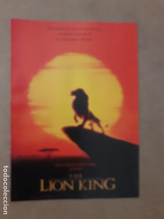 Cine: THE LION KING (EL REY LE&Oacute;N) WALT DISNEY. HOJA DE REVISTA, POR DETR&Aacute;S TEXTO CON FICHA T&Eacute;CNICA