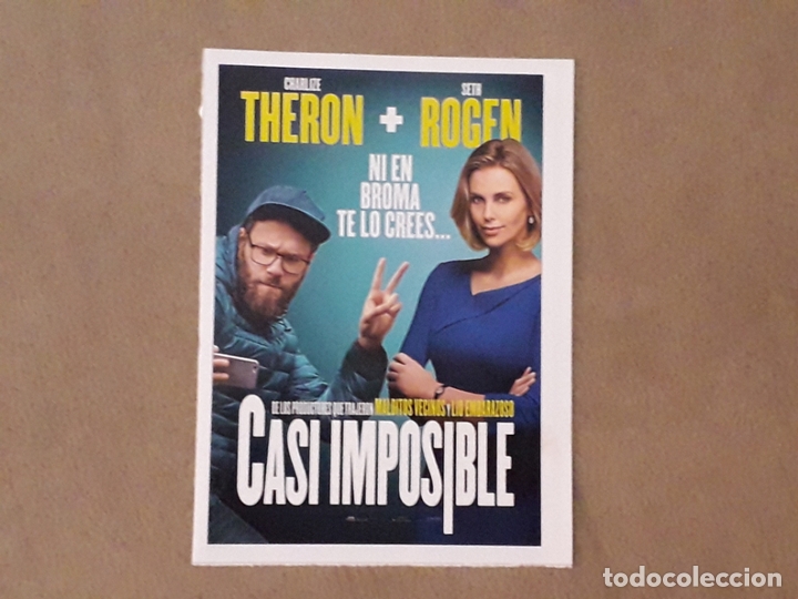 Kino: FICHA PEL&Iacute;CULA, CASI IMPOSIBLE, 2019. CHARLIZE THERON, SETH ROGEN