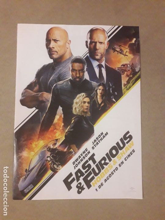 Cinema: HOJA DE REVISTA, CARTEL PEL&Iacute;CULA FAST & FURIOUS, HOBBS & SHAW, 2019. DWAYNE JOHNSON, JASON STATHAM