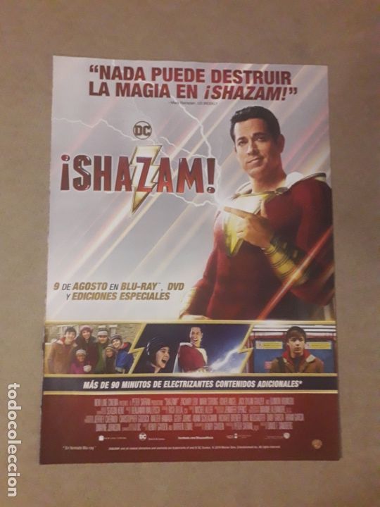 Cinema: HOJA DE REVISTA, CARTEL PEL&Iacute;CULA &iexcl;SHAZAM! (2019)