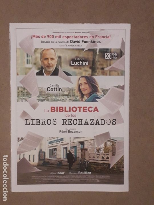 Cinema: FICHA PEL&Iacute;CULA, LA BIBLIOTECA DE LOS LIBROS RECHAZADOS, 2019. FABRICE LUCHINI, CAMILLE COTTIN