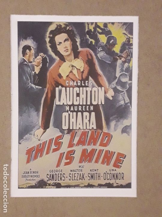 Cinema: FICHA CINE B&Eacute;LICO, THIS LAND IS MINE, 1943 (ESTA TIERRA ES MIA) CHARLES LAUGHTON, MAUREEN O'HARA