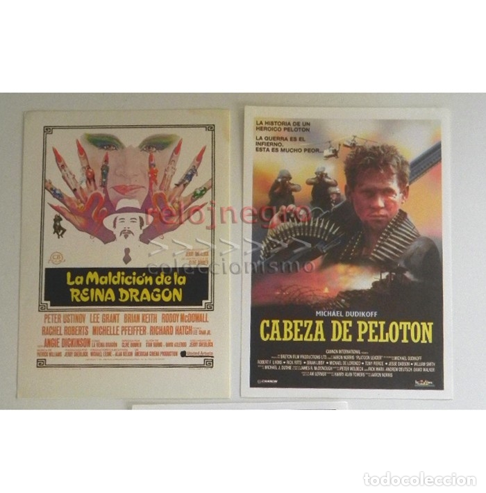 Kino: 2 &euro; X UNO- PEQUE&Ntilde;O AFICHE CARTEL DE MANO D PEL&Iacute;CULAS CABEZA D PELOT&Oacute;N MALDICI&Oacute;N LA REINA DRAG&Oacute;N CINE