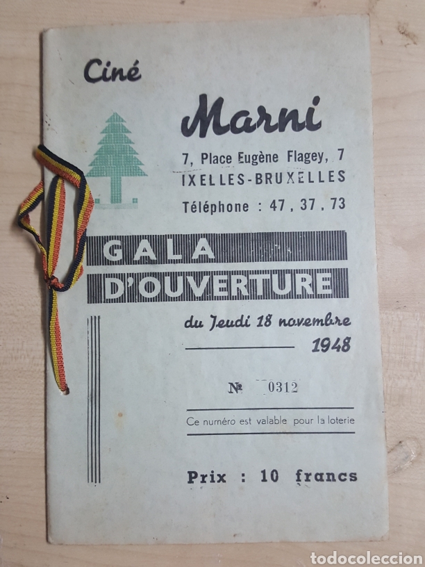Kino: Gala de apertura cine Marni Bruxelas (en frances) a&ntilde;o 1948 de 16 p&aacute;ginas tama&ntilde;o cuartilla