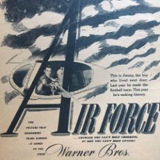 Cine: AIR FORCE WARNER BROS. HOWARD HAWKS HAL B. WALLIS JOHN GARFIELD. Lote 192725381