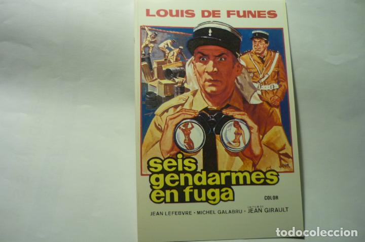 Cinema: reproduccion folleto seis gendarmes en fuga -louis de funes