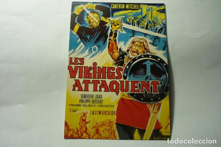 Cinema: tarjeta cartel frances les vikings attaquent -cameron mitchell