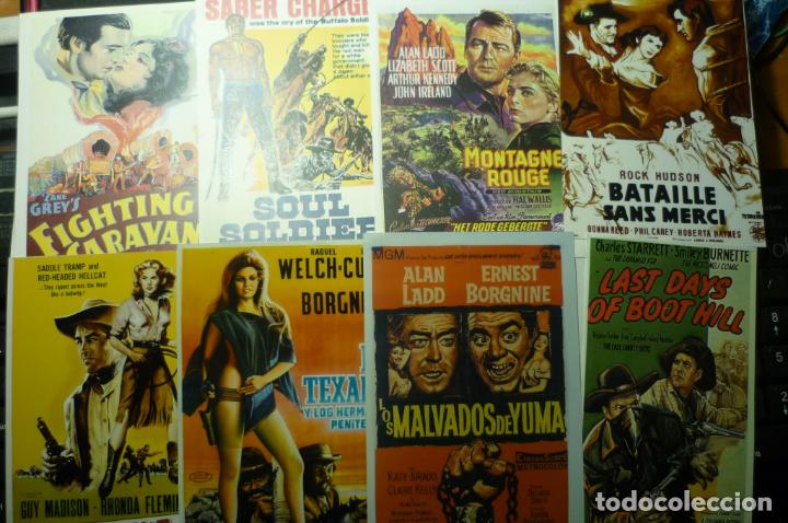 Cinema: lote reproducc.carteles extranjeros del oeste dif. epocas en papel y foto