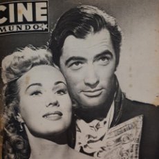 Cine: REVISTA CINE MUNDO 1954 GREGORY PECK VIRGINIA MAYO RITA HAYWORTH GINGER ROGERS CARMEN SEVILLA JULIA. Lote 209944640