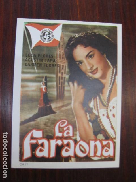 Cinema: la faraona - Lola Flores - Folleto mano reproduccion - Ren&eacute; Cardona