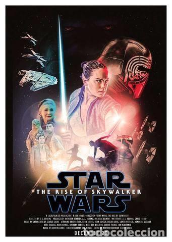 Cine: STAR WARS. THE RISE OF SKYWALKER. L&Aacute;MINA CARTEL 45 X 32 CMS.