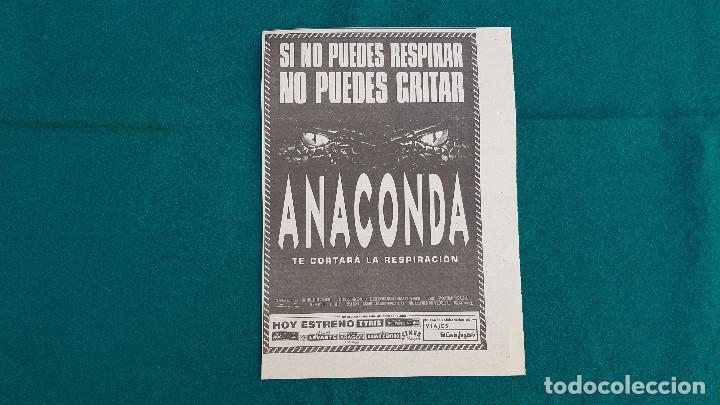 Kino: RECORTE DE PERIODICO CARTELERA ANACONDA