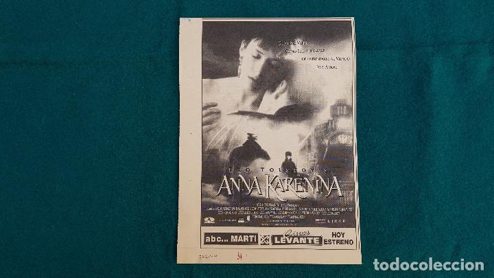 Kino: RECORTE DE PERIODICO CARTELERA ANNA KARENINA