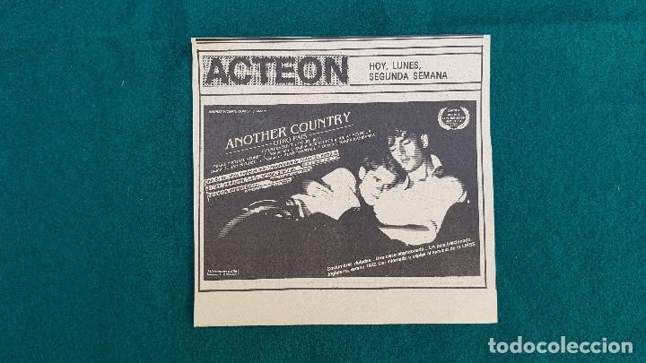 Kino: RECORTE DE PERIODICO CARTELERA ANOTHER COUNTRY - OTRO PAIS
