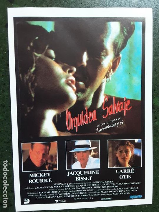 Kino: ORQU&Iacute;DEA SALVAJE, MICKEY ROURKE, JACQUELINE BISSET, PROGRAMA IMPRESO EN LOS A&Ntilde;OS 80