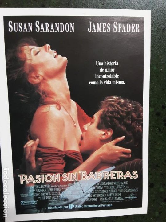 Kino: PASI&Oacute;N SIN BARRERAS, SUSAN SARANDON PROGRAMA IMPRESO EN LOS A&Ntilde;OS 80