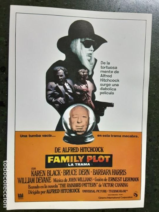 Cine: FAMILY PLOT, ALFRED HITCHCOCK, IMPRESO EN LOS A&Ntilde;OS 80