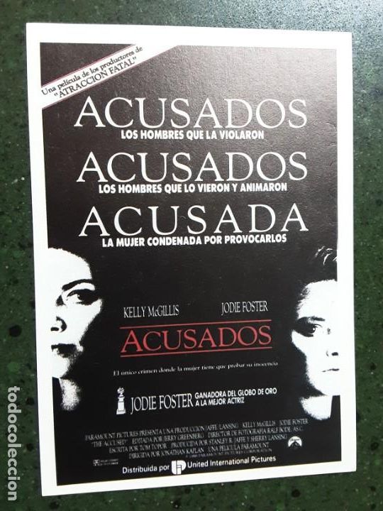 Kino: ACUSADOS, JODIE FOSTER, IMPRESO EN LOS A&Ntilde;OS 80