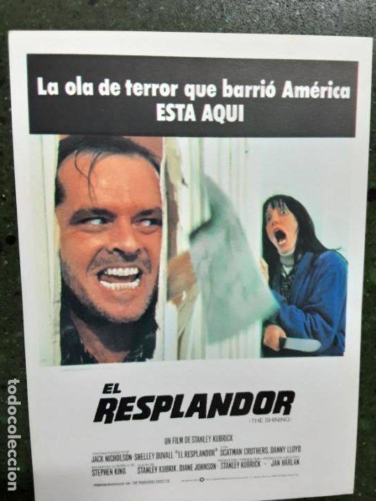 Kino: EL RESPLANDOR, JACK NICHOLSON, SENCILLO IMPRESO EN LOS A&Ntilde;OS 80