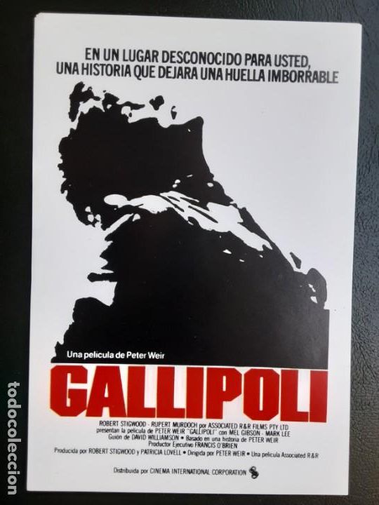 Kino: GALLIPOLI, DE PETER WEIR, SENCILLO IMPRESO EN LOS A&Ntilde;OS 80