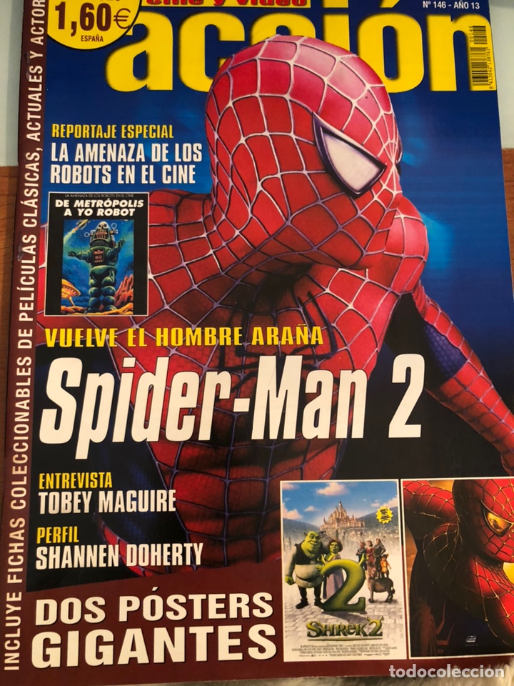 Cine: ACCI&Oacute;N cine y v&iacute;deo. N&uacute;m 146. A&ntilde;o 13. SPIDER-MAN 2. Posters incluidos