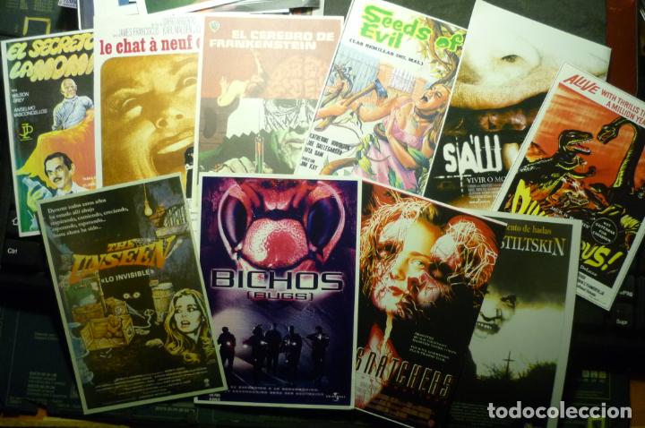 Kino: lote cartelitos foto papel espa&ntilde;oles y extranjeros terror