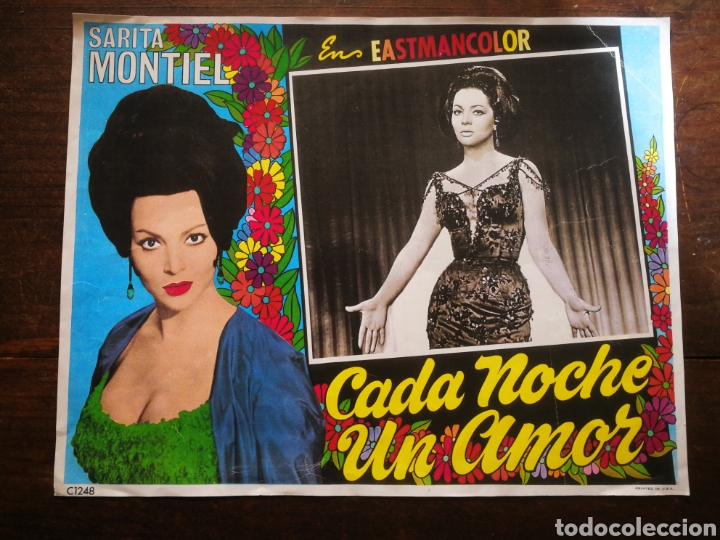 Kino: REPRODUCCI&Oacute;N CARTEL CINE- CADA NOCHE UN AMOR, SARITA MONTIEL. 35X27'5CM.