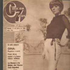 Cinema: CINE EN 7 DIAS. Nº 223. GINA LOLLOBRIGIDA / URSULA ANDRESS / 17/JULIO/1965. (T/19)