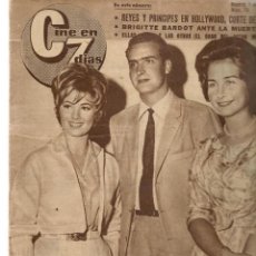 Cinema: CINE EN 7 DIAS. Nº 73. JUAN CARLOS Y SOFIA / LESLIES CARON / BRIGITTE BARDOT / 1 SEPBRE. 1962 (*)