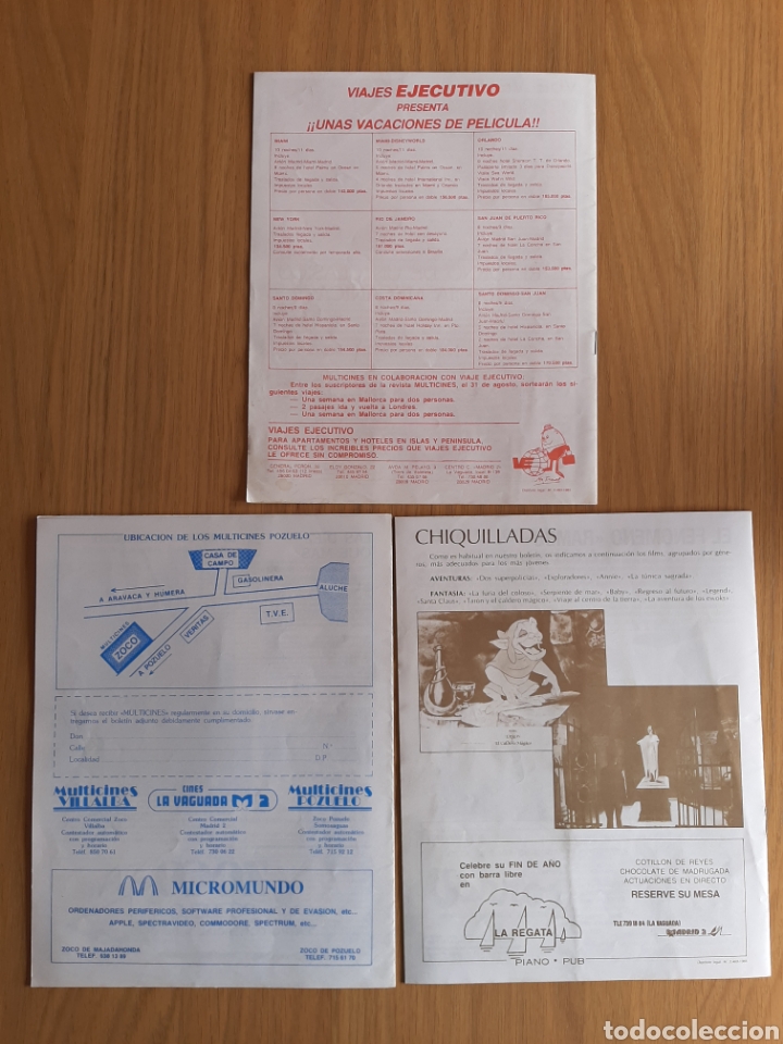 Cine: PROGRAMAS DE CINES. MULTICINES. A&Ntilde;O 1985 - Foto 2