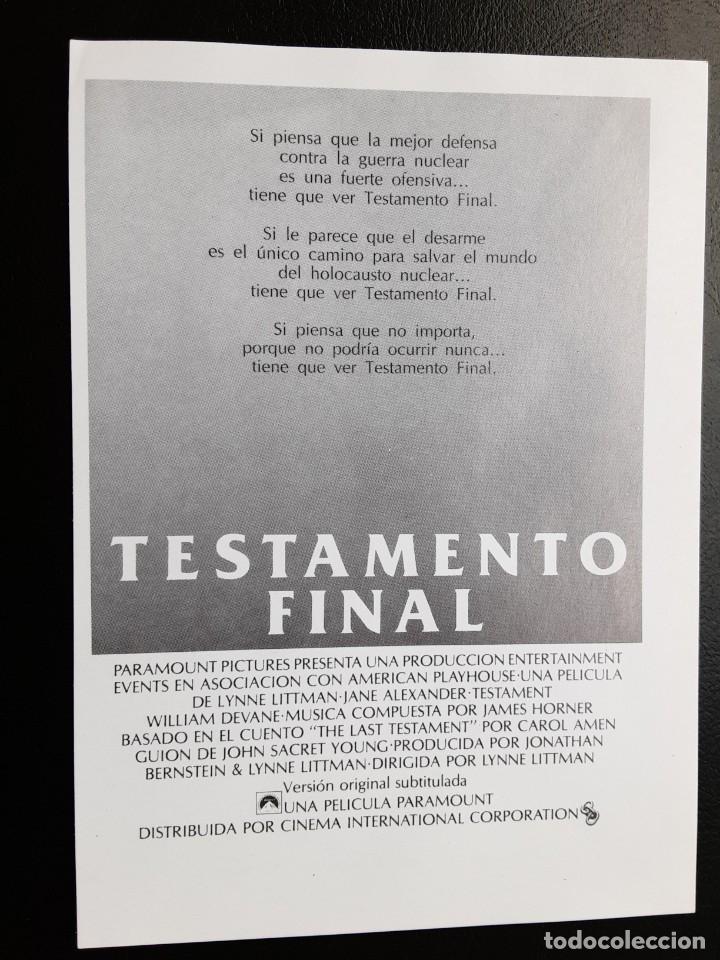 Kino: TESTAMENTO FINAL , DE LYNNE LYMANN, IMPRESO EN LOS A&Ntilde;OS 80
