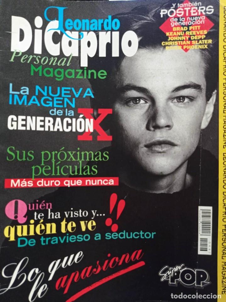 Kino: lote LEONARDO DI CAPRIO, 8 POSTER 41x29, 1 tarjeton 28,5 x 20,5 y revista personal magazine DI CAPRI