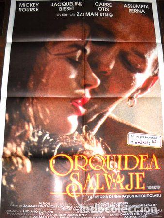Cinema: afiche original orquidea salvaje mickey rourke jacqueline bi
